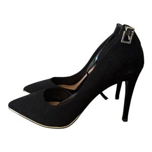 Call It Spring Exerina Black Peep-Toe Heels Size‎ 10 – Ankle Strap Pumps Used